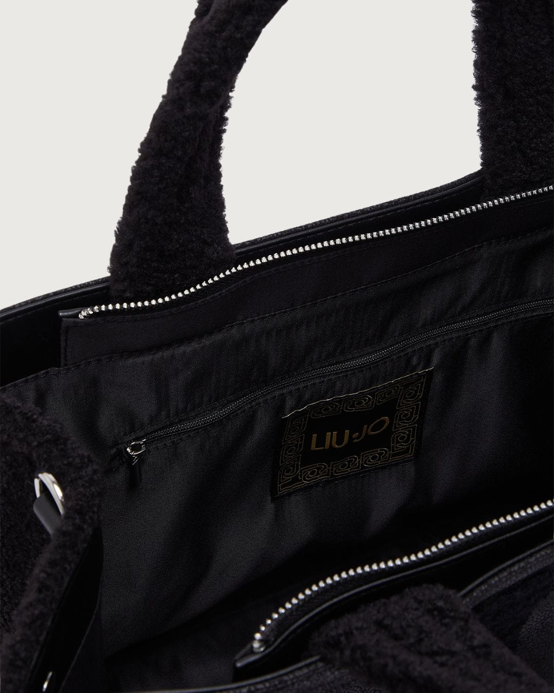 Bolso Liu Jo negro con borrego para mujer