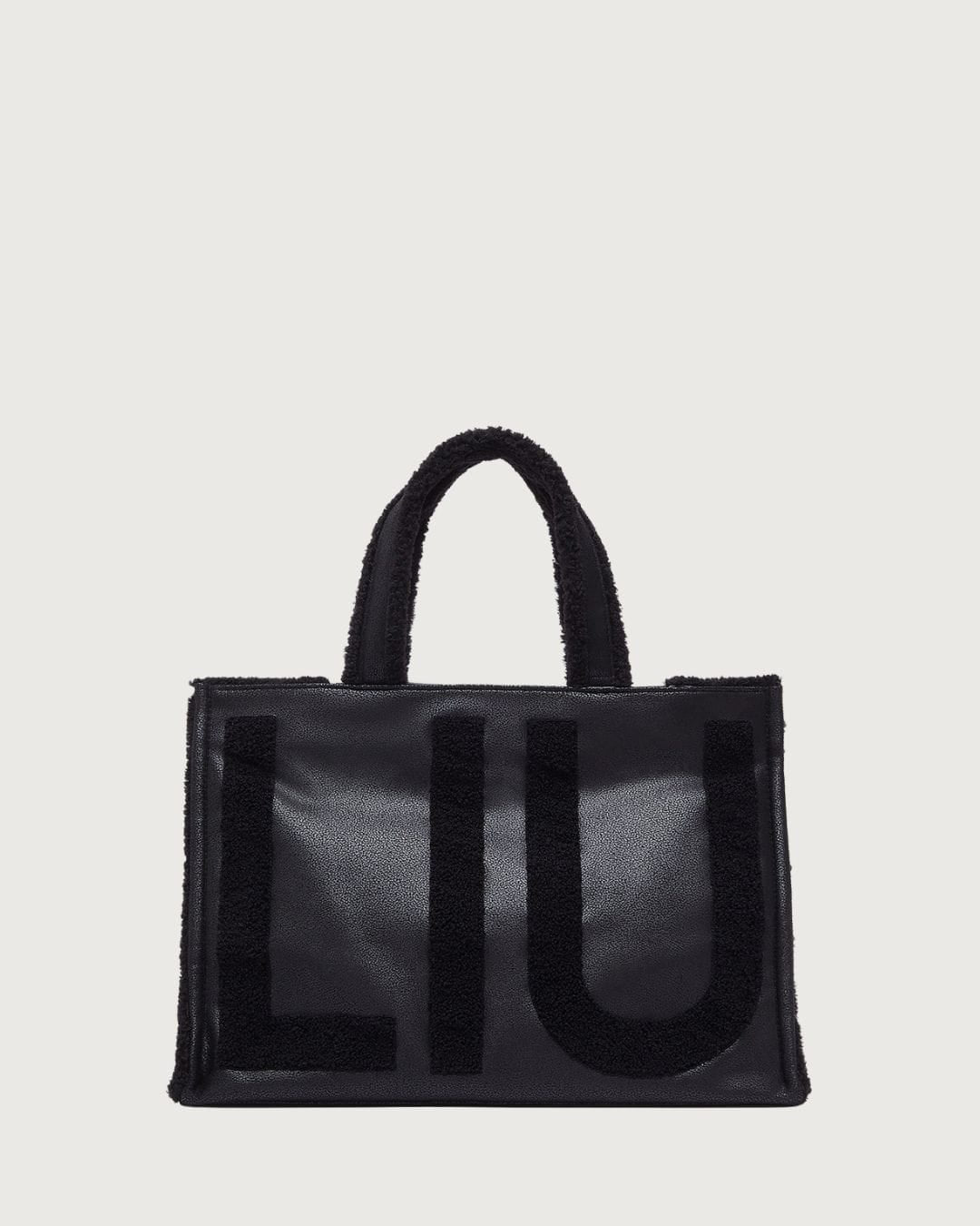 Bolso Liu Jo negro con borrego para mujer