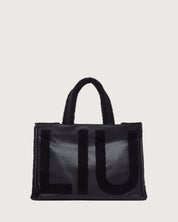 Bolso Liu Jo negro con borrego para mujer