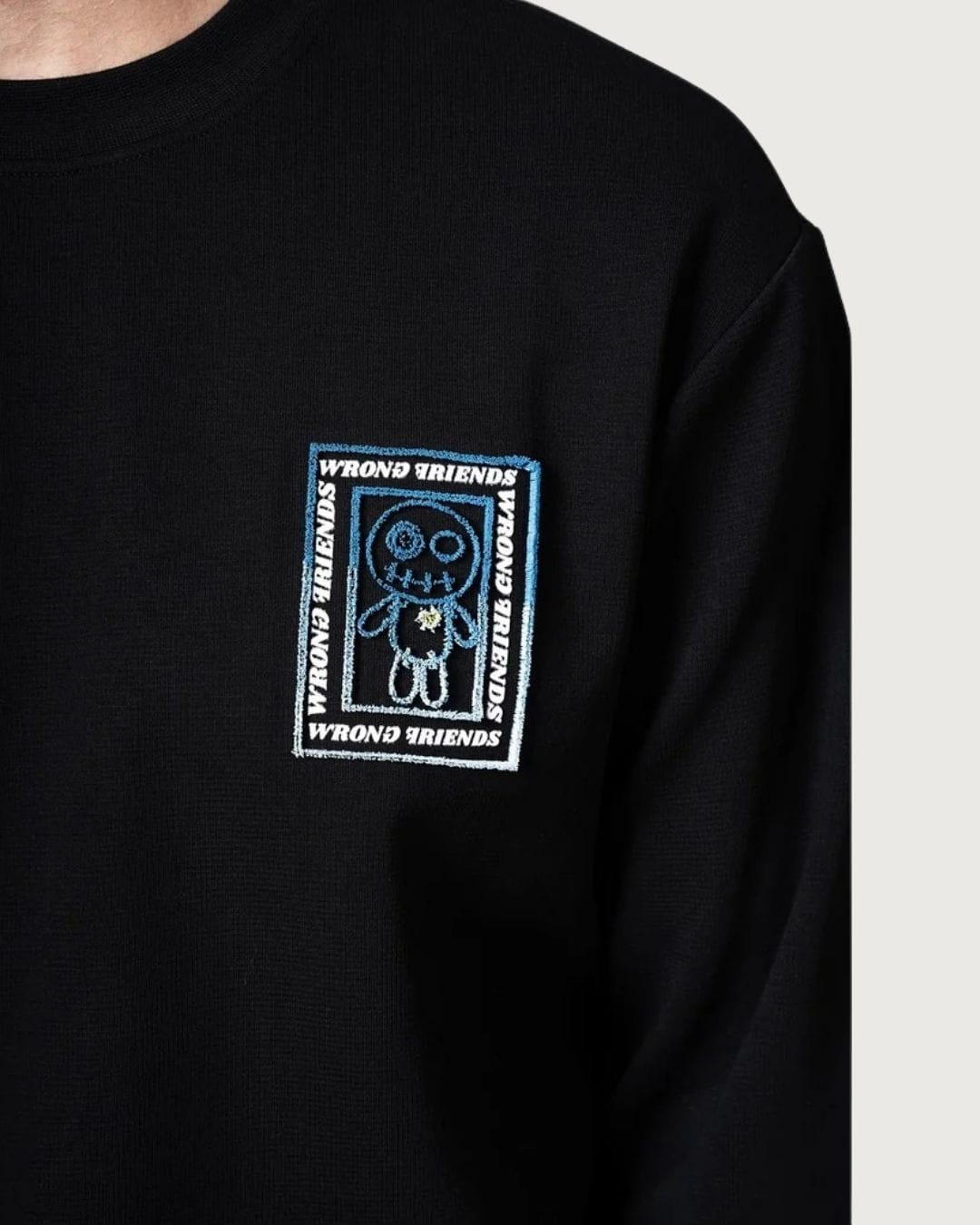 Sudadera Viena Wrong Friends negra para hombre