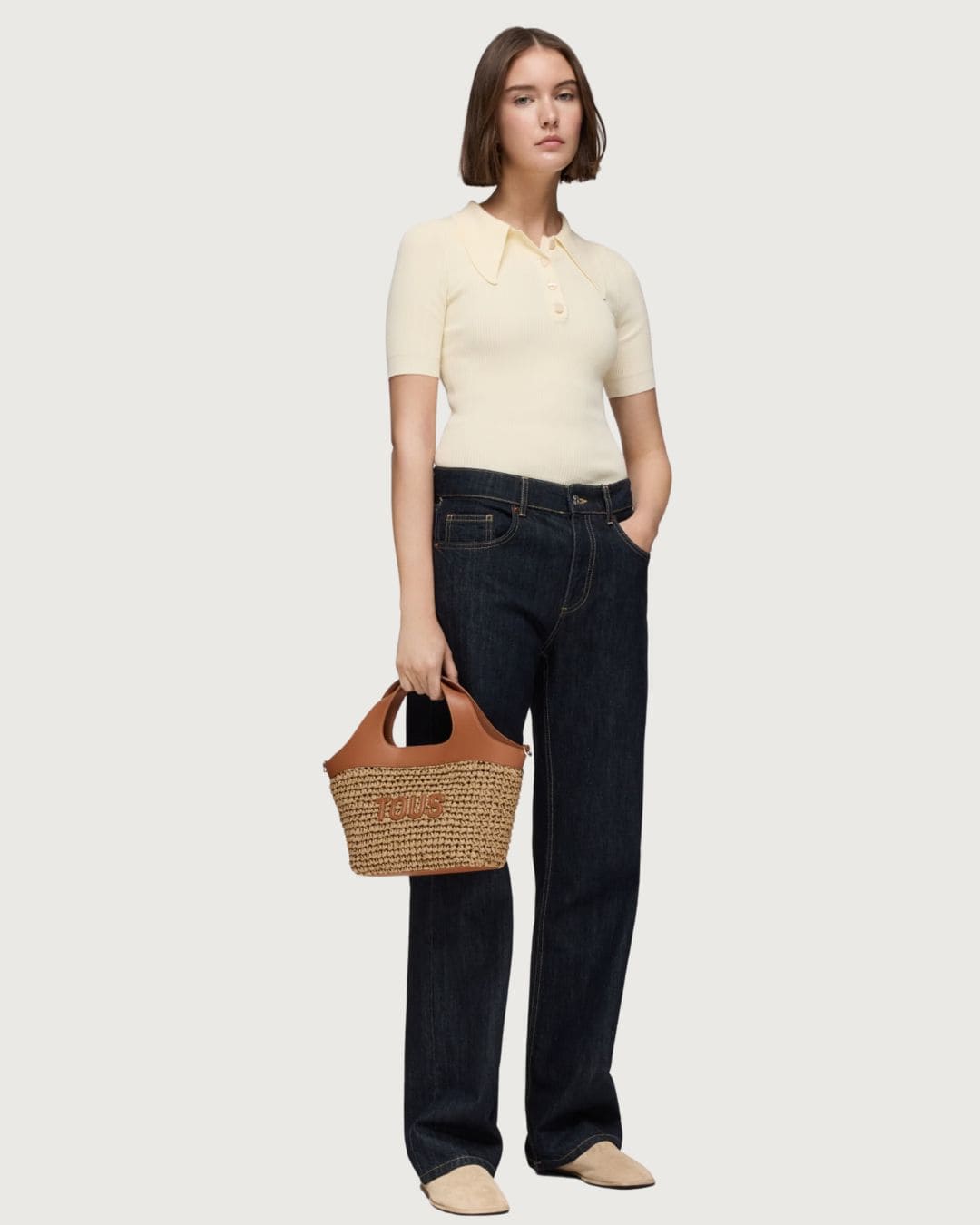 Bolso de mano Lirio de rafia Tous