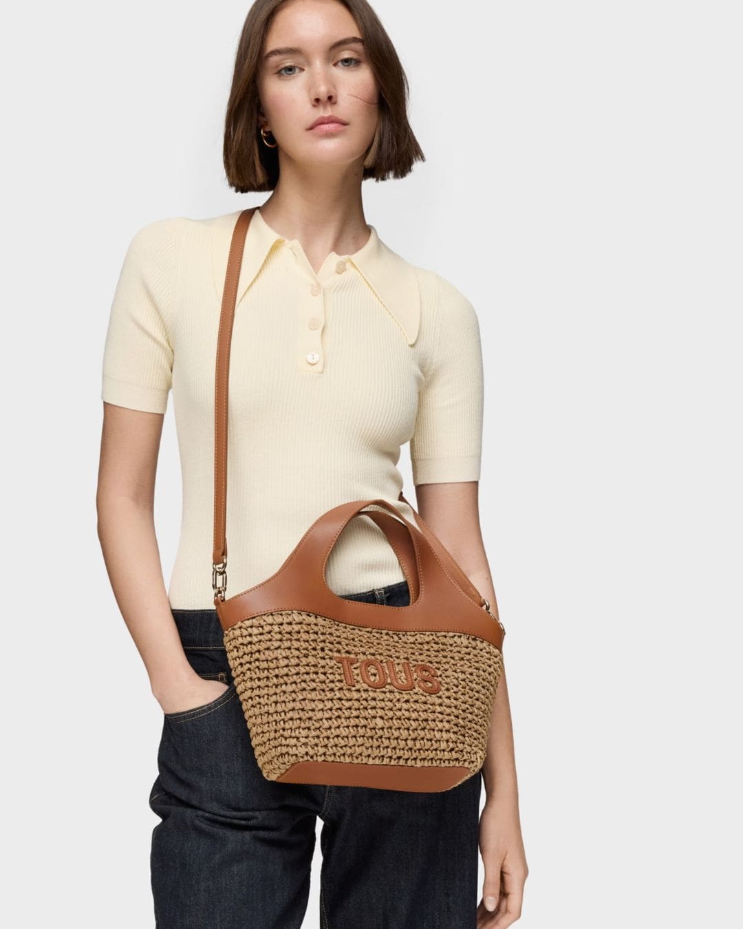 Bolso de mano Lirio de rafia Tous