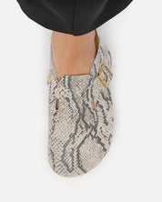 Zueco Birkenstock Boston Snake Oyster